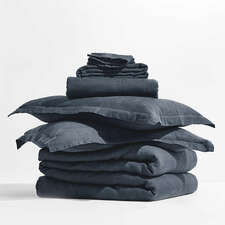 View New Natural Hemp Midnight Navy King Bedding Set - image 1 of 4