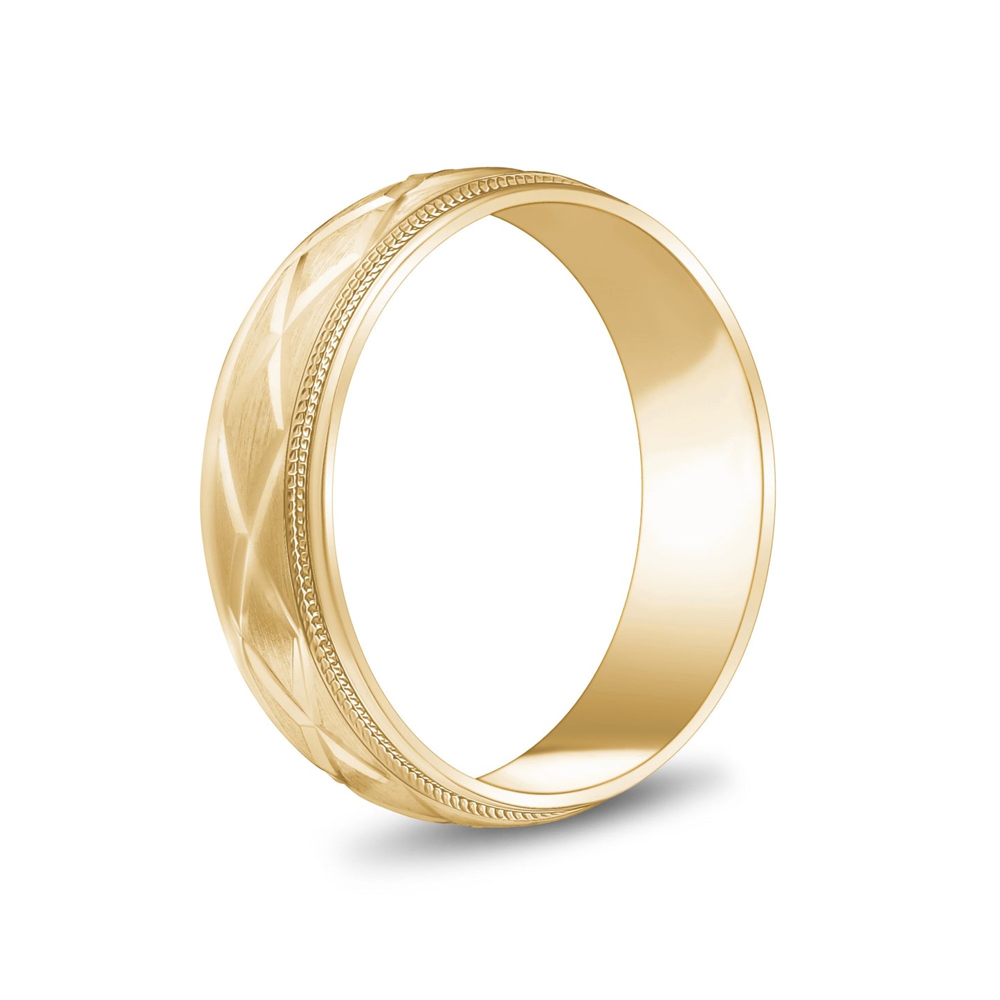 6mm 14K Gold X Design Milgr...