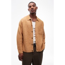Topman Brushed Collared Cardigan, Main, color, Mustard