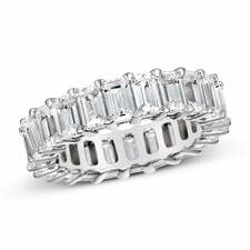 5 Carat Emerald Cut Eternity Ring - Anna Zuckerman Rings