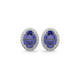 Sapphire and Diamond Halo Earrings Platinum - JULES
