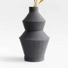 View Angle Black Ceramic Vase 14" - image 1 of 18