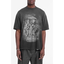 Represent Atlas Oversize Cotton Graphic T-Shirt, Main, color, Stained Black