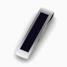 Black Enamel Sterling Silver Tie Clip by Krysaliis