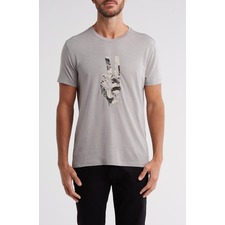 John Varvatos Embroidered Peace Sign T-Shirt, Main, color, Pavement