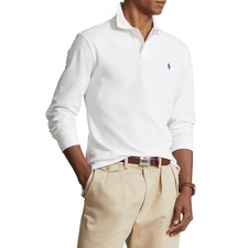 Polo Ralph Lauren Cotton Piqué Long Sleeve Polo, Main, color, White