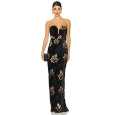 SAU LEE Viola Gown in Black | REVOLVE