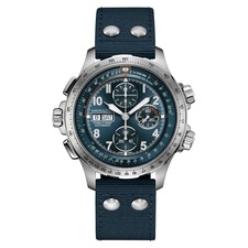Hamilton Khaki Aviation X-Wind Auto Chronograph Textile Strap Watch, 45mm, Main, color, Blue