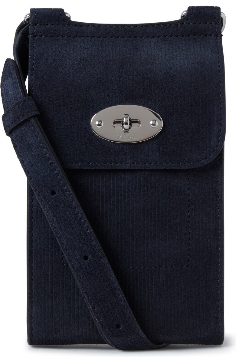 Mulberry Mini Antony Corduroy Suede Crossbody Bag, Main, color, Night Sky