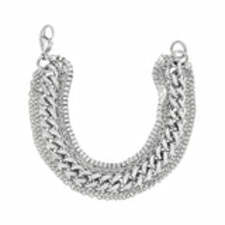 Multi Chain Stainless Steel Cuban Link Womens Bracelet