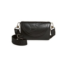 Christian Louboutin Explorafunk Leather Wallet on a Strap, Main, color, Black/ Black/ Black