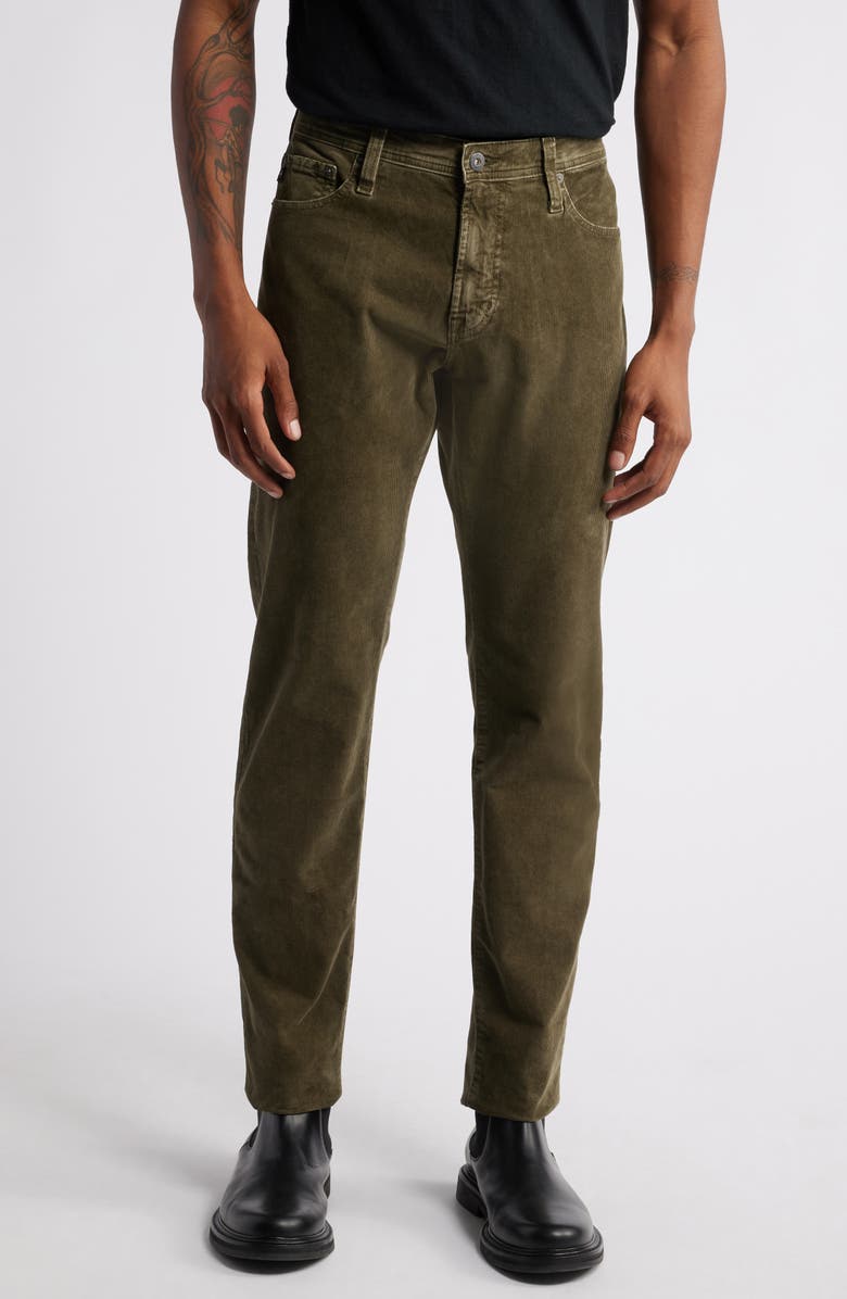 AG Tellis Slim Fit Corduroy Pants, Main, color, Sulfur Dried Cedar