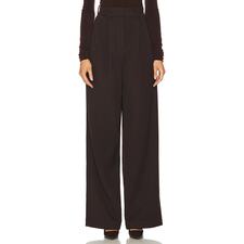 L'Academie by Marianna The High Waist Trouser in Dark Brown | REVOLVE