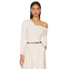 Susana Monaco Gathered Top in Blanched Almond | REVOLVE