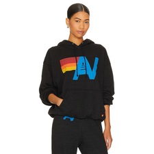 Aviator Nation Logo Pullover Hoodie in Black | REVOLVE