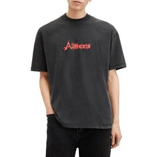 AllSaints Damienz Cotton Graphic T-Shirt, Main, color, Washed Black