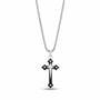 Bold Steel and Black Gothic Cross Engravable Pendant