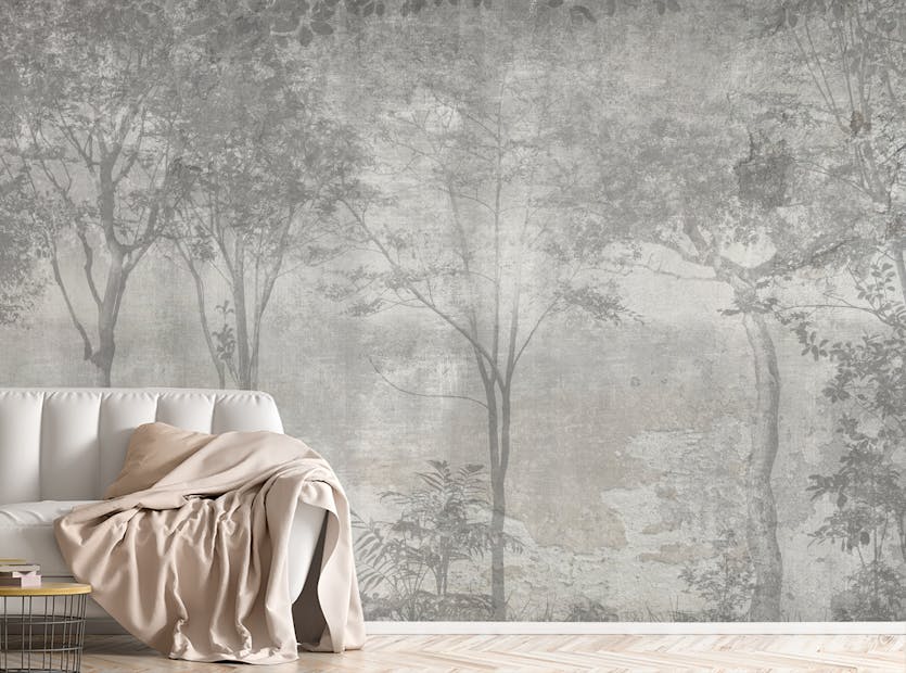 Grey Forest Trees Wallpaper 