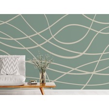 Abstract Green Line Wallpaper Mural