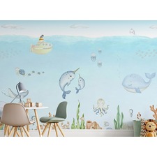 Deep Blue Delight Displays Wallpaper Murals