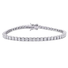 5 1/10 CT DEW Created Moissanite-White Tennis 7" Bracelet in Sterling Silver