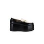 Ganni Platform Loafer Naplack in Black &amp; Egret | REVOLVE