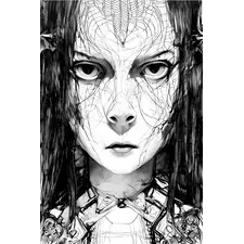 A little girl with the look of a wolf — pen &amp; lnk | Spaceseven