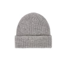 White   Warren Cashmere Luxe Beanie in Grey Heather | REVOLVE