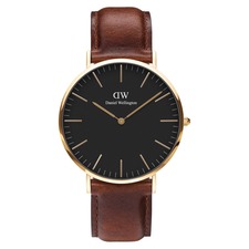 Daniel Wellington Classic St. Mawes Leather Strap Watch, 40mm, Main, color, Gold