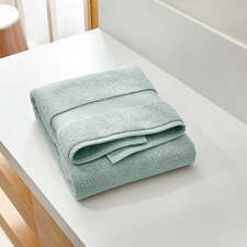 View Organic Turkish Cotton Spa Blue Bath Towel - image 1 of 8