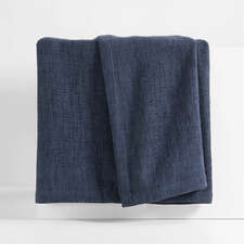 View Brushed Organic Cotton Deep Indigo Blue Full/Queen Bed Blanket - image 1 of 5
