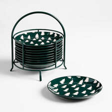 View Green Trees Appetizer Plates with Stand, Set of 10 - image 1 of 2