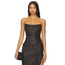 Khanums Mesh Strapless Top in Brown | REVOLVE