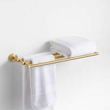 View Modern Fluted Brushed Brass Wall-Mounted Bathroom Towel Rack - image 1 of 3