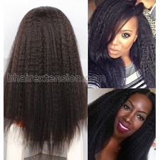 Kinky Straight Human Hair Full Lace Wig