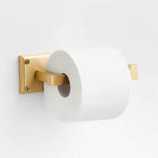 View Square Edge Brushed Brass Wall-Mounted Toilet Paper Holder - image 1 of 2