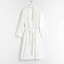 View Organic Turkish Crisp White Cotton Bath Robe S/M - image 1 of 6