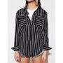 Striped Collared Neck Long Sleeve Shirt
