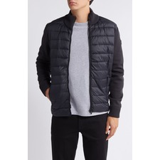 Save The Duck Sedum Mixed Media Hybrid Jacket, Main, color, Black