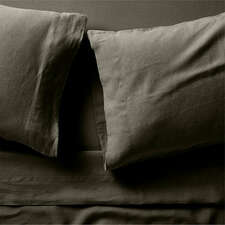 View New Natural EUROPEAN FLAX ™-certified Linen Burnt Green Full Bed Sheet Set - image 1 of 14