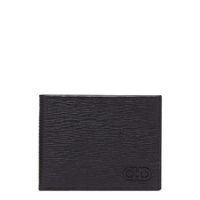 FERRAGAMO Revival Leather Wallet, Main, color, Nero/ Dark Rain