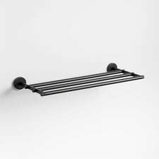 View Modern Fluted Matte Black Wall-Mounted Bathroom Towel Rack - image 2 of 3