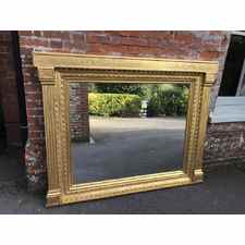 A Highly decorative  large early 20th Century English original carved wood and gesso gilt Tabernacle Mirror.