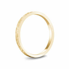 2mm 18K Gold High Polished Hammered Wedding Band