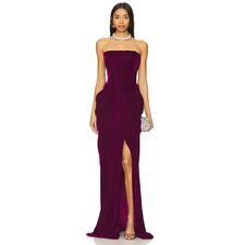 RASARIO Velvet Corset Gown in Plum | REVOLVE