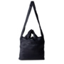 SYZY Black Tetra Tote Bag Displayed on a transparent background.
