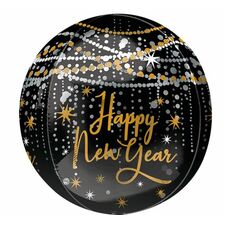 16" Happy New Year Midnight Hour Orbz Balloon