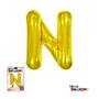 Super Shape Letter N Gold Mylar Balloon