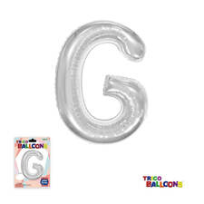 Super Shape Letter G Silver Mylar Balloon