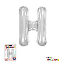 Super Shape Letter H Silver Mylar Balloon